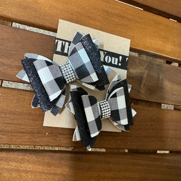 NWOT Handmade Christmas Hair Bows 3pcs / Santa Claus - Picture 7 of 9